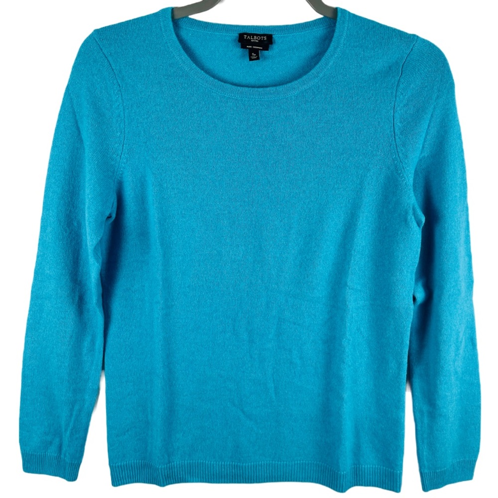 TALBOTS CASHMERE CREWNECK SWEATER | Petite Small | Teal Zeal